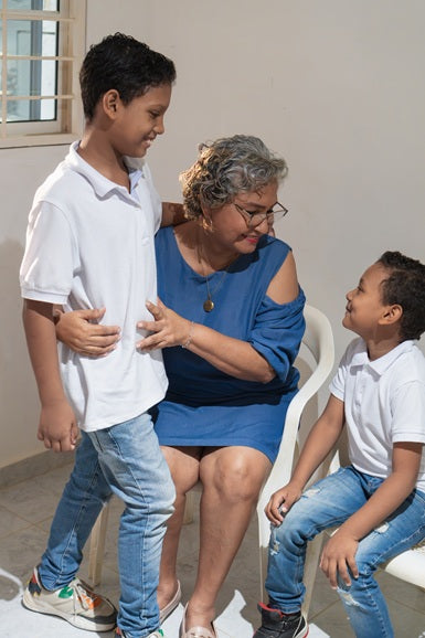 Grandmother with Grandsons - Nomo Fall Detection for the Elderly
