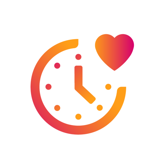 Clock with small heart overlapping