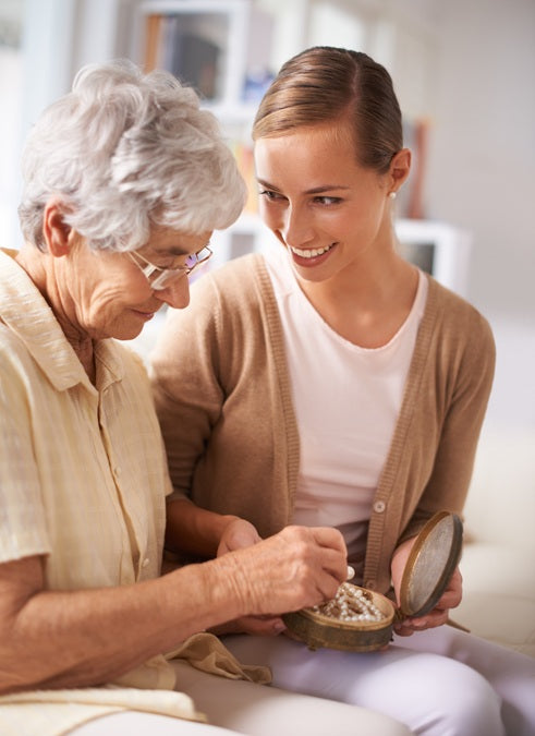 Elderly Mother with Daughter - Nomo Smartcare Home Monitoring for Elderly