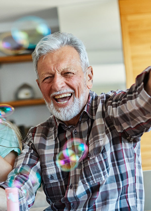 Smiling Old Man - Nomo Room Monitoring System for Elderly