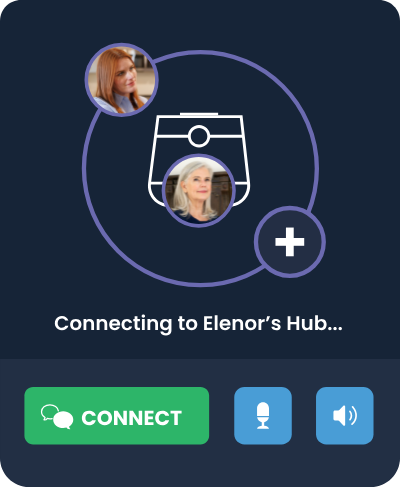 App screens showing Care Circle members with shared alerts, notes and voice messages